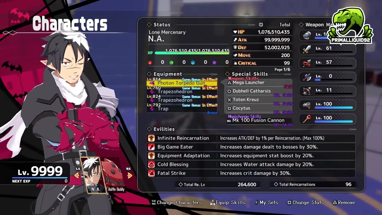 Dark Chocolate Assembly Carnage mode unlock bill showing the 500,000-mana cost in Disgaea Mayhem